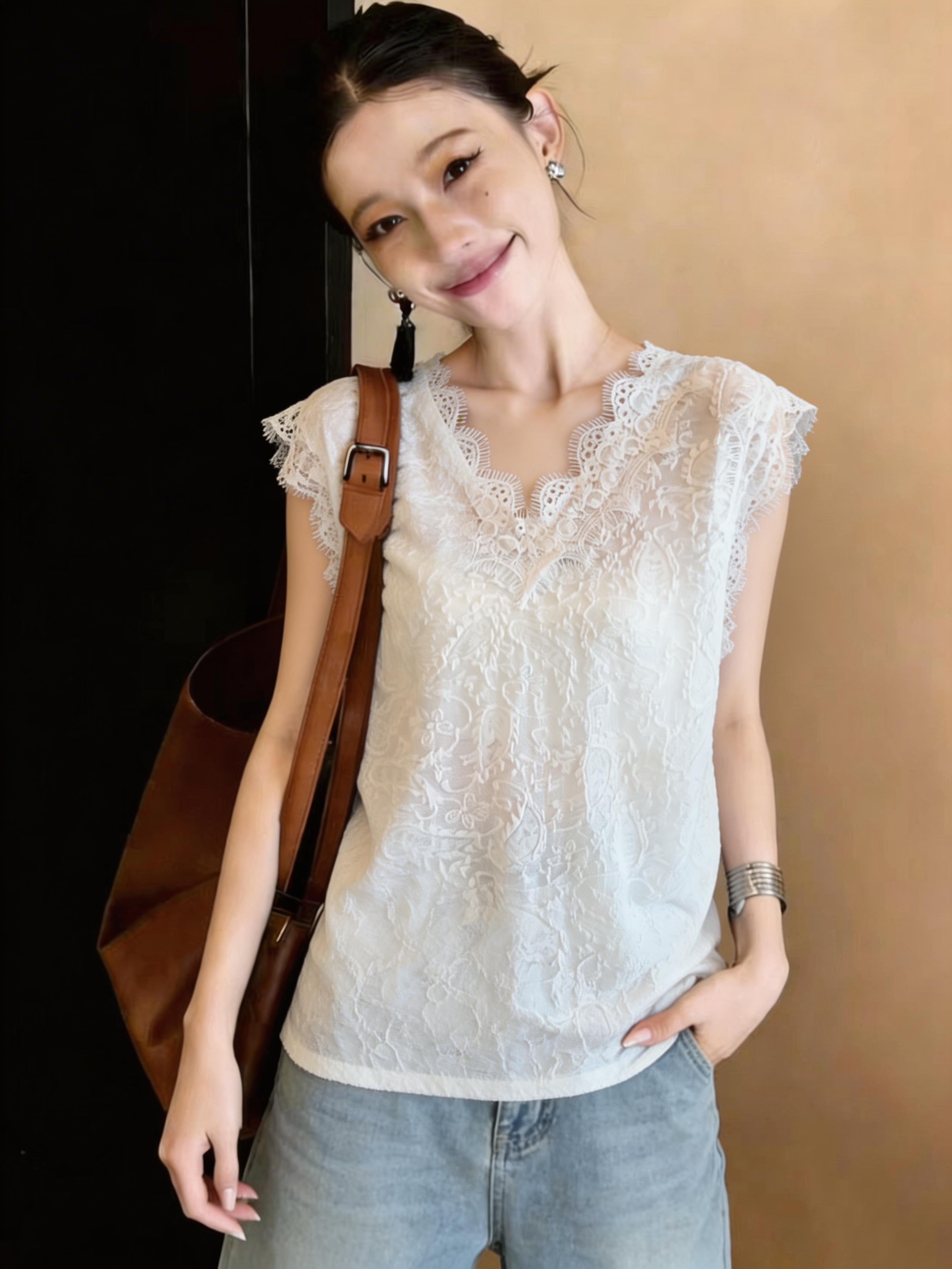 RY3891# 大码蕾丝内搭叠穿吊带背心女2026新款胖mm宽松显瘦飞飞袖上衣