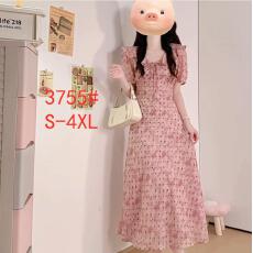 批发实拍夏季新款法式气质收腰<b class='q'>连衣裙</b>显瘦扎染粉色波点温柔风<b class='q'>连衣裙</b>