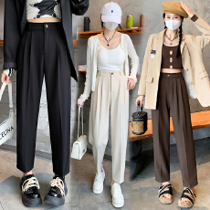 批发大码<b class='q'>女</b>装春夏款梨型身材遮胯显瘦西装裤<b class='q'>女</b>宽松显瘦休闲垂感烟管裤