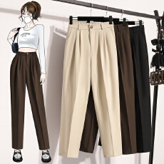 批发大码<b class='q'>女</b>装春夏款梨型身材遮胯显瘦西装裤<b class='q'>女</b>宽松显瘦休闲垂感烟管裤