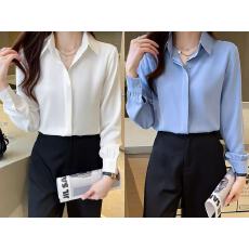 批发法式港风时尚尖领大码白<b class='q'>衬衫</b>女2025新款<b class='q'>职业</b>通勤休闲显瘦长袖上衣