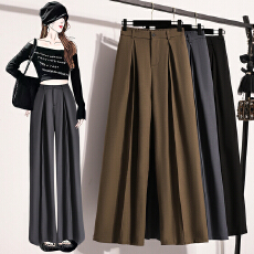 批发阔腿裤垂<b class='q'>感</b>显瘦高腰宽松拖地休闲西装裤