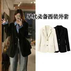 批发秋季新款宽松<b class='q'>小西装</b>外套女胖MM高级设计感休闲<b class='q'>短款</b>西服上衣