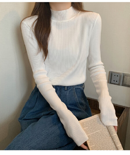6013 실사 정가 가을 겨울 빅 사이즈 여성 의류 미니멀리즘 다용도 인사이드 가져 가라. 반하이넥 예쁜 스웨터 니트 스웨터 맨위