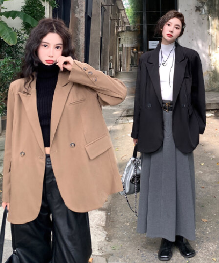 빅 사이즈 디자이너 섹션 작은 대중 정장 봄 루즈핏 한국 스타일 고급 센스 정장 여성 코트