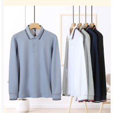 批发240克双面全棉珠地长袖汤米同款龟背款