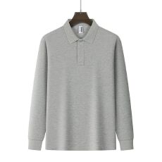 批发210克纯棉珠地POLO衫纯色长袖