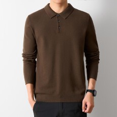 批发【奢华体感】轻商务绵羊毛莫代尔针织衫POLO领毛衣<b class='q'>男</b>士舒适抗起球