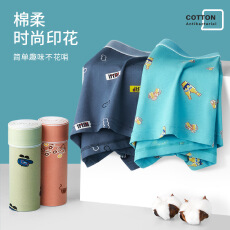 批发40支棉印花男士内裤透气舒适青年大码中腰平角裤