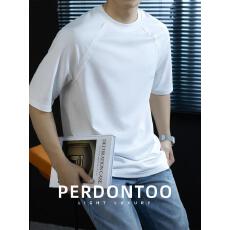 批发夏季凉感t恤男短袖5A抗菌竹纤维舒适插肩袖体恤衫