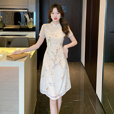 批发实拍旗袍改良女裙子温柔气质<b class='q'>连衣裙</b>新款夏