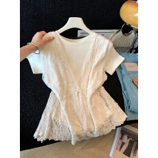 批发2026夏季薄款V领无袖小衫罩衫外披背心女韩版蕾丝马甲<b class='q'>T</b><b class='q'>恤</b>套装上衣