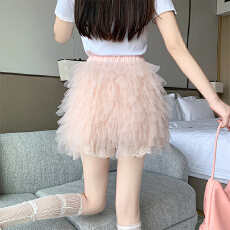 批发实拍2026新版网红百搭拼接<b class='q'>蕾丝</b>蛋糕蓬蓬裙裤裙 半身裙 四季款