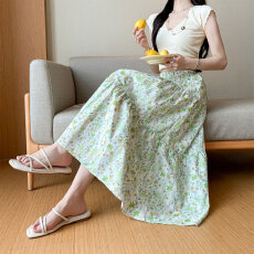 批发实拍2026新高级印花亲肤半身<b class='q'>伞</b><b class='q'>裙</b>长<b class='q'>裙</b> <b class='q'>松紧腰</b>中长<b class='q'>裙</b>