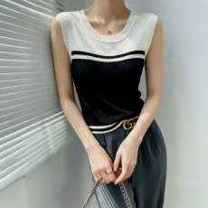 小香风条纹针织吊带背心女夏季外穿修身显瘦内搭打底无袖t恤上衣