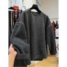 德绒特大码300斤慵懒风宽松圆领卫衣女独特宽松休闲上衣