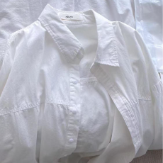 批发100%纯棉长袖2026春夏新款<b class='q'>男</b>女纯色<b class='q'>衬衫</b>设计感宽松开衫外套