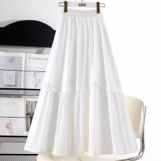 批发高腰<b class='q'>显瘦</b>仙女裙2026新款夏季不规则复古半身裙木耳边拼接a字长裙