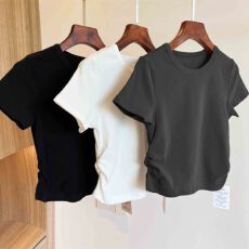 批发官图正肩短袖<b class='q'>t</b><b class='q'>恤</b><b class='q'>女</b>装夏季新款设计感小众美式欧货小衫辣妹上衣