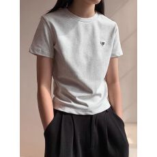 批发2026新款40支纯棉210克（92棉/8氨纶）短袖T恤女立体爱心