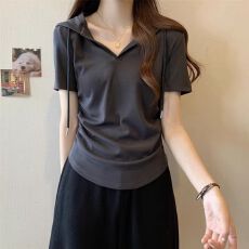 批发2026新款40支纯棉210克（92棉/8氨纶）短袖T恤女修身上衣