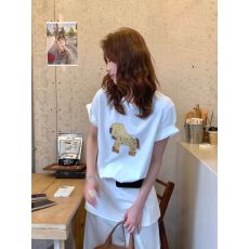 批发2026新款21支纯棉-210克（100%棉） 2026年夏装短袖T恤女印花