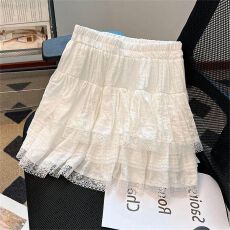 批发广州十三行高货爆款~层层蕾丝蛋糕裙女<b class='q'>夏季</b>小个子a字白色半身<b class='q'>短裙</b>