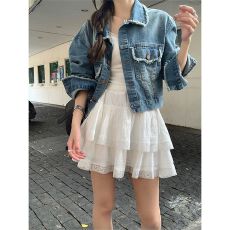 批发白色a字蕾丝蛋糕裙半身裙女2026年春夏小个子公主蓬蓬<b class='q'>短裙</b>子