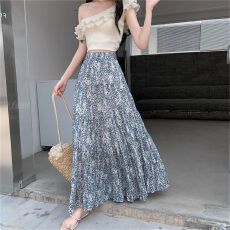 批发垂坠感雪纺蛋糕裙长裙女夏季2026新款气质高级感碎花半身裙a字裙