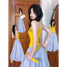 批发蓝色蓬蓬<b class='q'>花苞</b>半身<b class='q'>裙</b>女夏季2026新款高腰显瘦a字蓬蓬<b class='q'>裙</b>灯笼<b class='q'>裙</b>