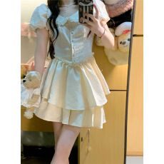 批发2026新款娃娃领连衣裙子女夏季<b class='q'>蓬蓬裙</b>茶歇法式初恋清纯奶甜公主裙