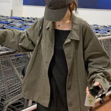 批发oversize外套设计感小众女复古港风早春chic上衣甜辣棒球服小个子