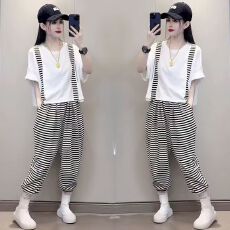 批发色织条珠地】条纹套装女休闲宽松新款夏季<b class='q'>运动</b><b class='q'>短袖</b>显瘦时尚两件套