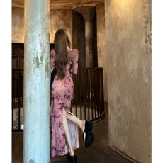 批发2026美式小众辣妹性感连衣裙春季时尚百搭开叉紧身包臂长裙子潮女