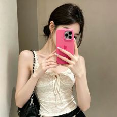 批发蕾丝花边性感辣妹<b class='q'>背心</b>吊带女夏季新款修身显瘦纯欲风内搭无袖上衣