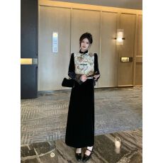 批发套装女2026春秋新款高级感新中式国风盘扣马甲外套+<b class='q'>连衣裙</b>两件套