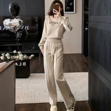 批发休闲运动服套装女2026春秋新款小个子减龄圆领卫衣阔腿裤一整套潮
