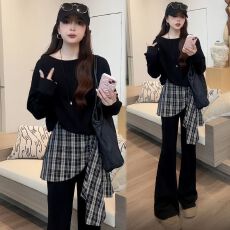 批发仿棉斜纹拉架250克】时尚高级休闲裤套装女春秋季长袖气质两件套