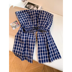 批发2026新款海岛泡泡纱慵懒松弛感宽松格子裤女春季轻薄阔腿休闲裤子