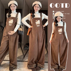 批发2025年秋冬高品质原创针织打底+卡通孕妇加绒时尚<b class='q'>背带裤</b>孕妇套装