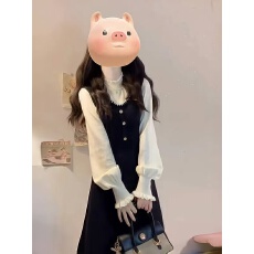 批发小香风<b class='q'>假两件</b>长袖针织<b class='q'>连衣裙</b>秋冬减龄温柔赫本风法式收腰气质长裙