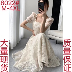 批发FT GUOGE方领连衣裙女2026夏新款高级感法式复古温柔风<b class='q'>欧根纱</b>长裙