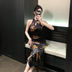 批发实拍复古新中式高级感轻奢礼服超仙纯欲辣妹改良<b class='q'>旗袍</b>年轻款连衣裙