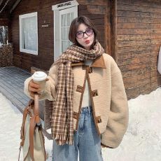 批发加厚470克麂皮羊羔绒复合一皮毛一体可双面穿羊羔毛外套短麂皮绒