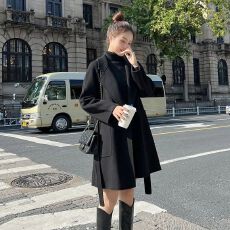 批发毛呢外套<b class='q'>女</b>中长款2025秋冬新款韩版大码宽松显瘦胖MM呢子大衣