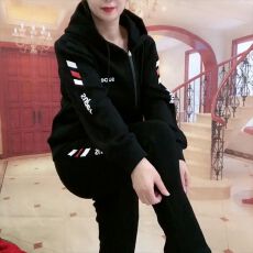 批发休闲运动连帽中年妈妈团队广场舞队服两件套加绒加厚加<b class='q'>大码</b>180斤