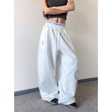 批发【 加绒加厚贝贝绒】蛇纹艺汐烫钻<b class='q'>印花</b>弯刀卫裤女街舞宽松阔腿