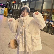 批发小香风兔毛毛外套女高级感2025夹棉皮草棉服秋韩系