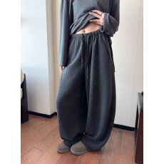 批发【高质量糯米绒】   加厚松弛慵懒弯刀裤休闲长裤