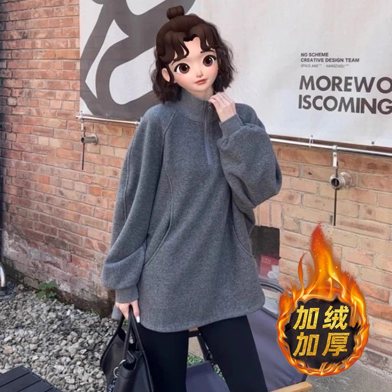 가을 겨울 새로운 세련된 느슨함 루즈핏 미니멀리즘 다용도 슬림해 보이는 표지 고기 스탠드 칼라 출퇴근 만나는 보온 느긋한 맨위